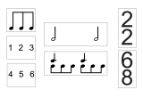 Extension Package 2 - 22 Pieces - Time Signatures, Basic Beats, Three Eighth Note Grouping and Counting Number